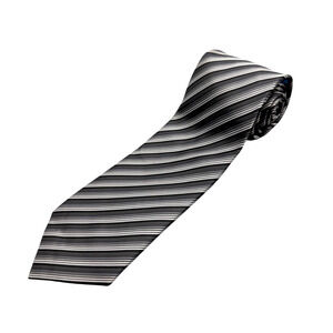 Aqua by Enrico Rossini 100% Sossilk Dress Tie Bold‎ Striped Pattern 57" 3.5"
